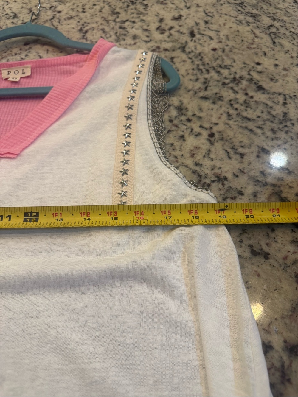 Anthropologie POL Pink & White Ribbed V-Neck Sleeveless Top - Picture 6 of 7